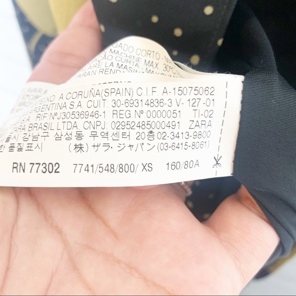 Zara Bloggers Favorite Black Bell Sleeve Wide Leg Cropped Print Jumpsuit XS - Picture 10 of 14